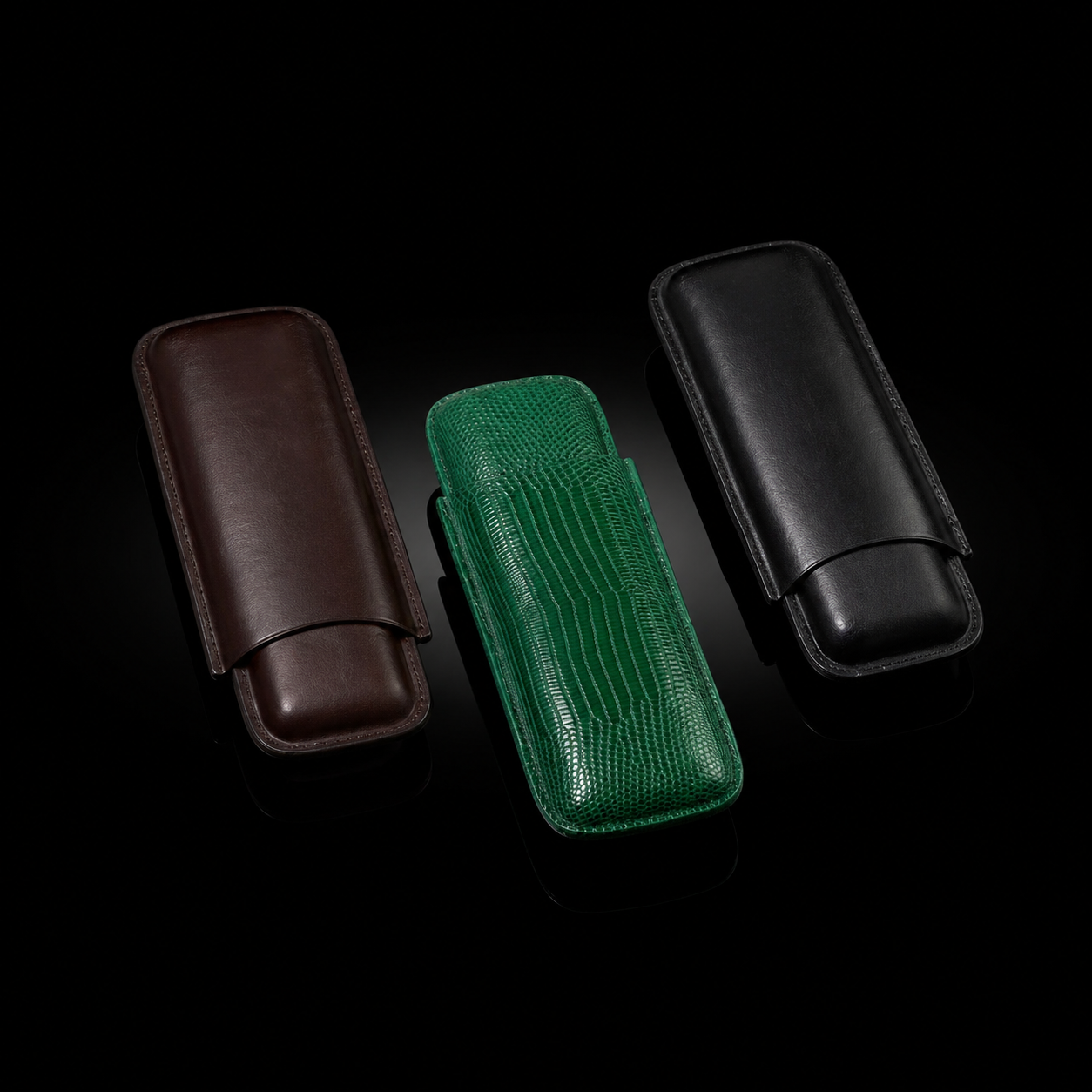 Luxury Leather Double Cigar Case