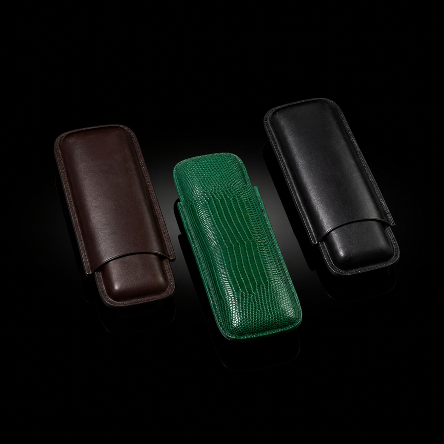Luxury Leather Double Cigar Case