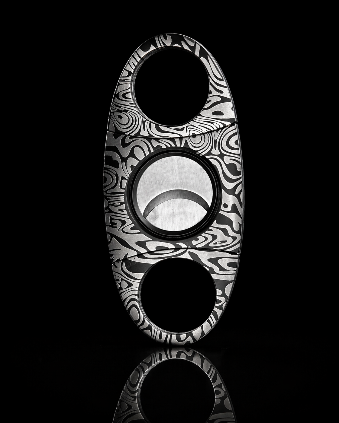 Midnight Damascus Cigar Cutter
